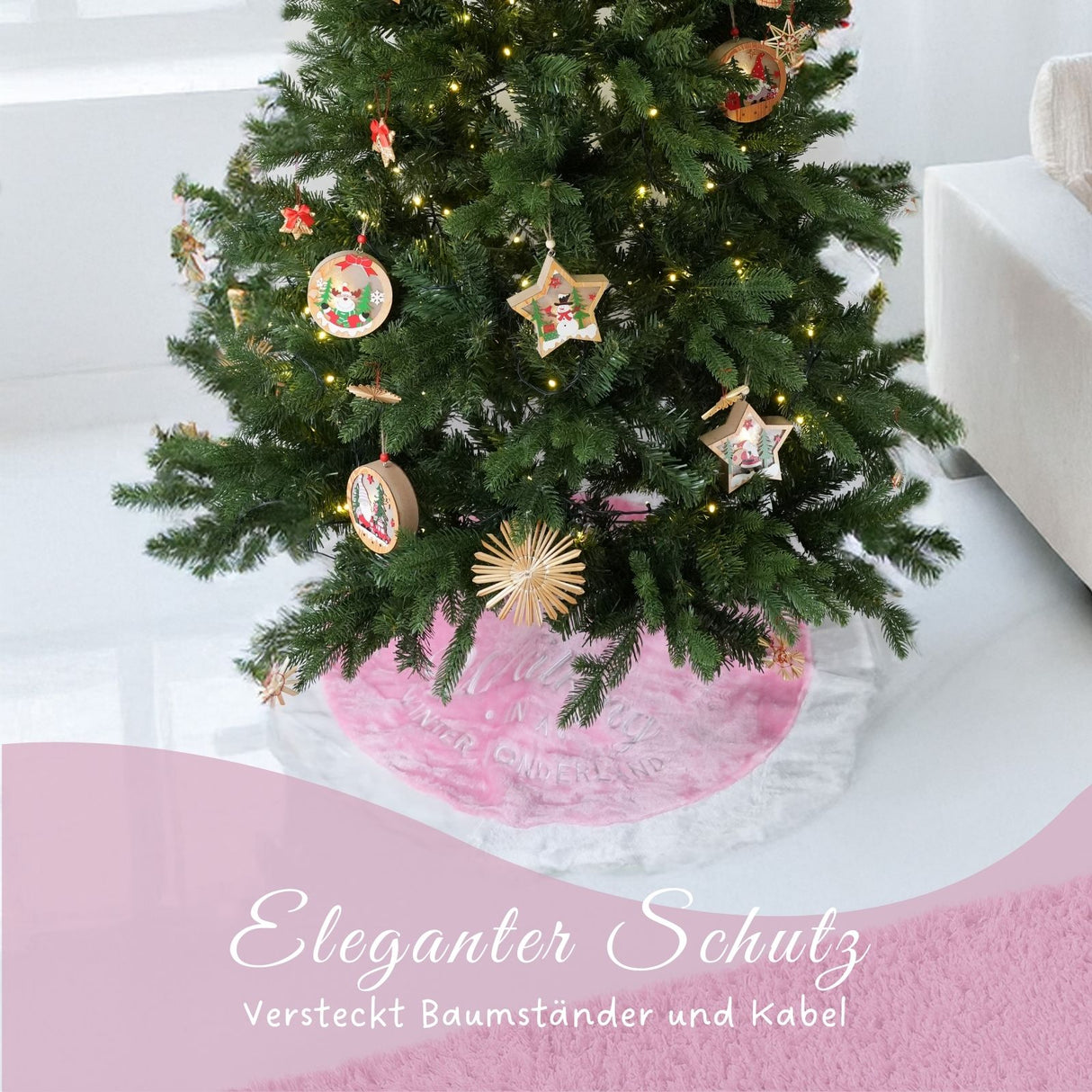 Weihnachtsbaum-Teppich Tannenbaum-Rock Christbaum-Decke Weihnachtsbaummatte Baumrock