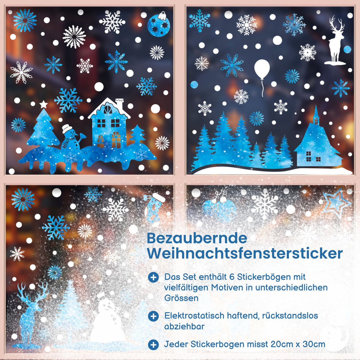 Weihnachtssticker Merry Christmas Weihnachtsaufkleber Fensterbilder
