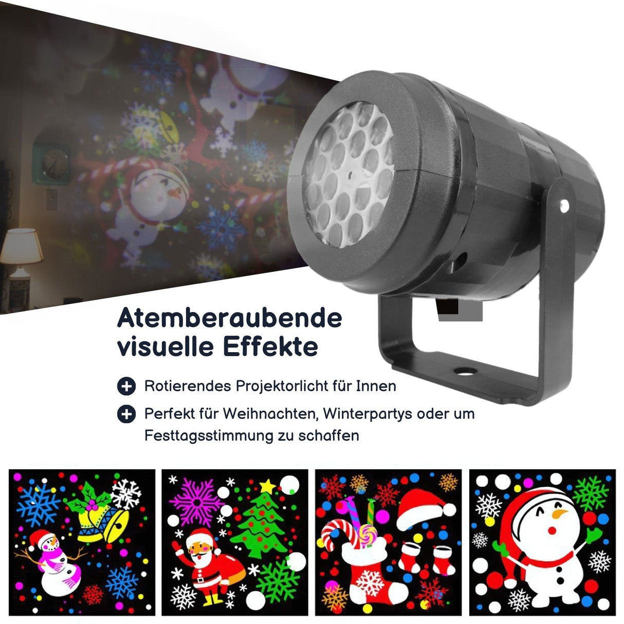 Indoor-Weihnachtsmotive-Projektor LED-Projektorlampe Beamer Videoprojektor