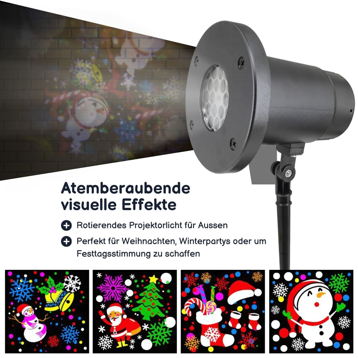Outdoor-Weihnachtsmotive-Projektor LED-Projektorlampe Videoprojektor Beamer