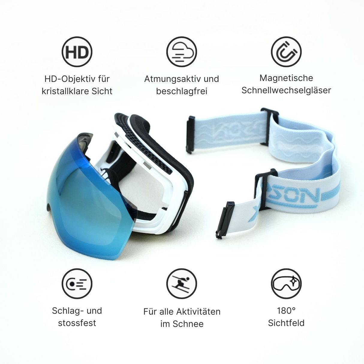 Magnetische Snowboardbrille Skibrille Wintersportbrille Schutzbrille