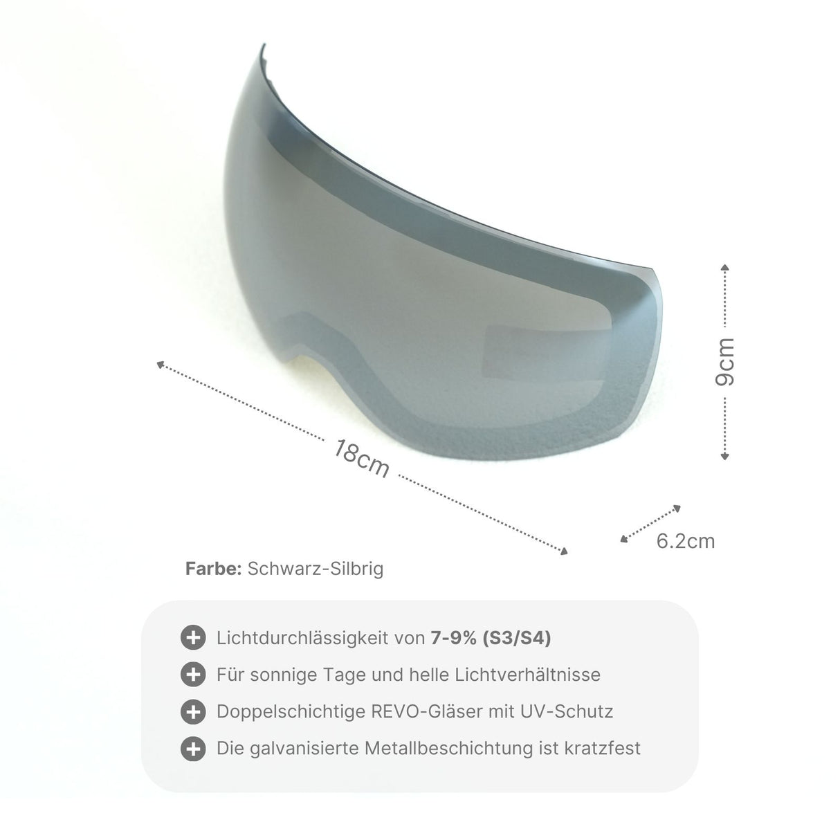 Ersatzglas für magnetische Skibrille Wechselglas Snowboardbrillenglas Skibrillenglas