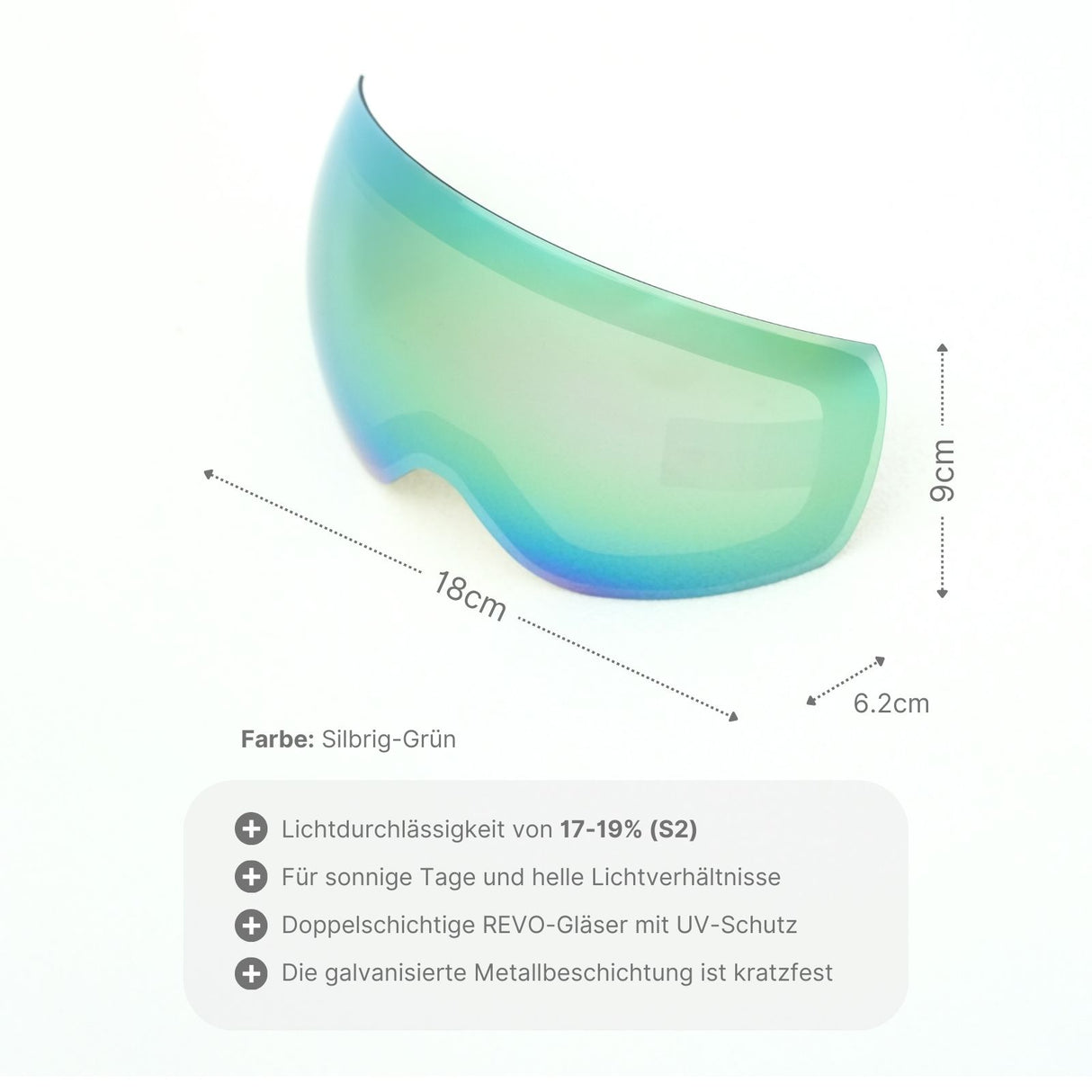 Ersatzglas für magnetische Skibrille Skibrillenglas Wechselglas Snowboardbrillenglas