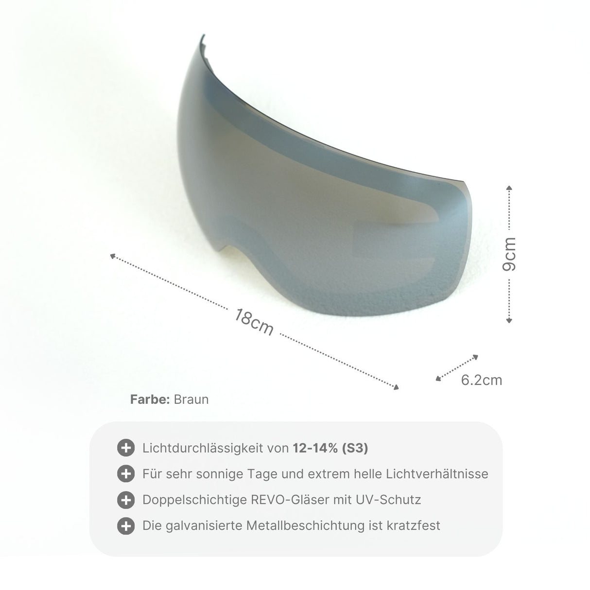 Wechselglas für magnetische Skibrille Skibrillenglas Ersatzglas Snowboardbrillenglas