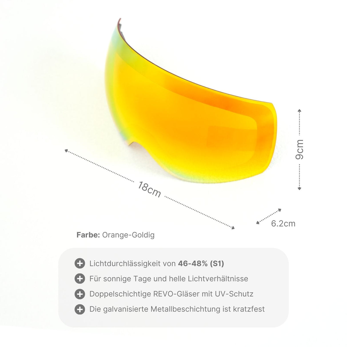 Skibrillenglas Wechselglas für magnetische Skibrille Ersatzglas Snowboardbrillenglas