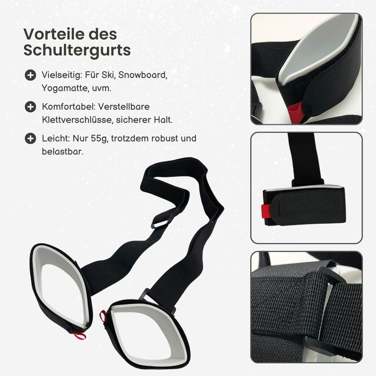 Ski- und Snowboard-Schultergurt Tragegurt E-Trottinette-Trageriemen Stativ-Gurt