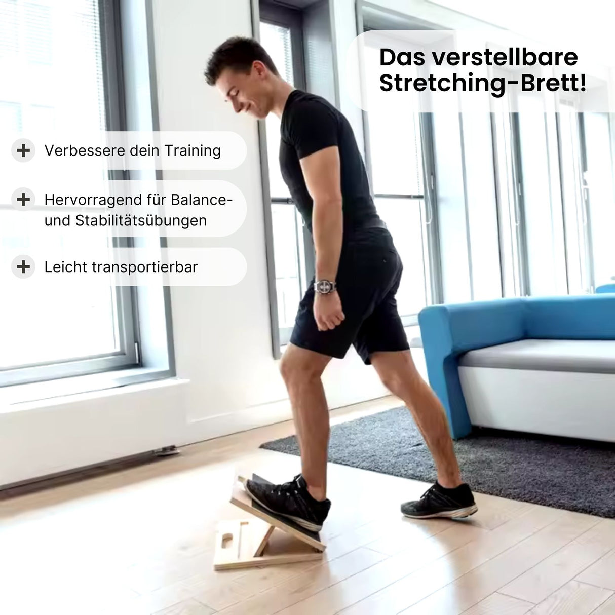 Verstellbares Stretching-Brett Holz-Schrägbrett Stretch Board Wadendehner