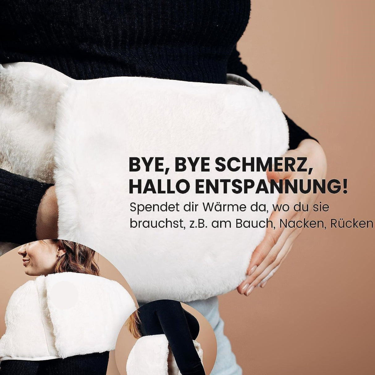 Wärmegürtel- und Wärmflaschen-Set Heizflasche Handwärmer Bauchwärmer