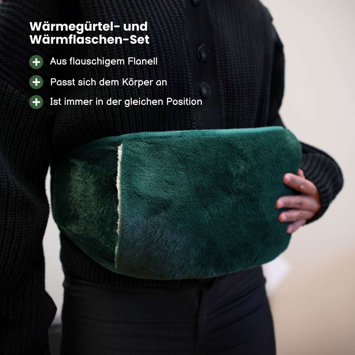 Wärmegürtel- und Wärmflaschen-Set Bauchwärmer Heizflasche Handwärmer