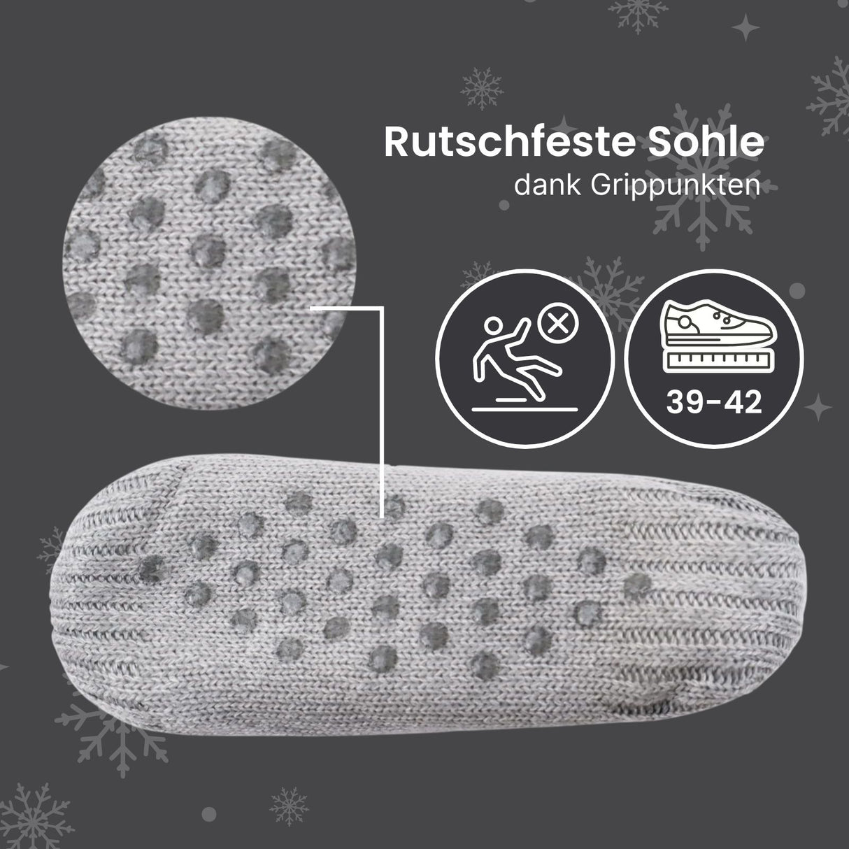 Fuzzy-Socken Gr. 39-42 Kuschelsocken Hausschuhe Pantoffeln Wintersocken