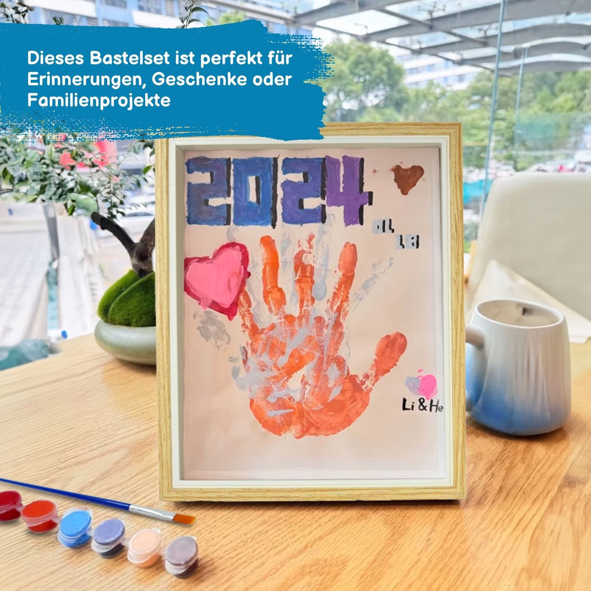 Handabdruck-Bilderrahmenset Bastelset Handabdrücke Baby Hand- und Fussabdruck-Set