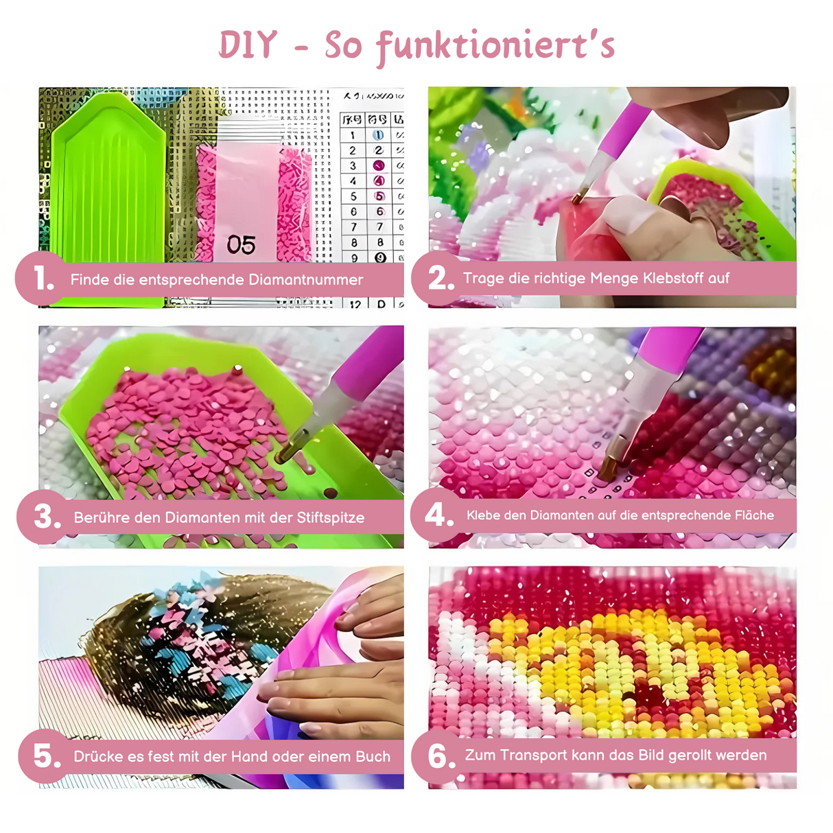 Diamond Painting Strasssteinbild DIY-Diamantgemälde Diamantmalerei Bastelset