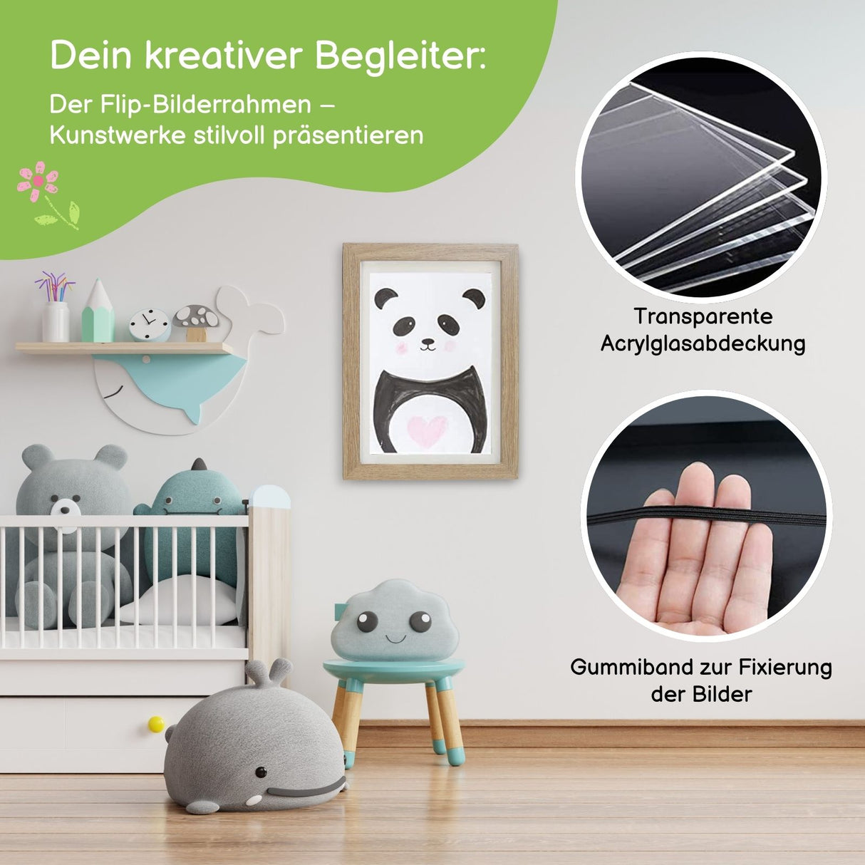 Wandrahmen Flip Fotorahmen Bilderrahmen A4 Kunstrahmen Bildhalter