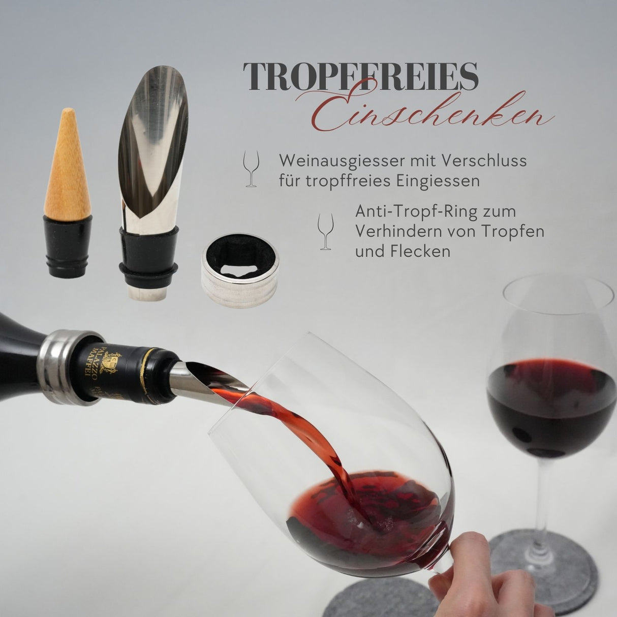 Flaschenöffner-Set Weinöffner Weinausgiesser Korkenzieher Weinstopper