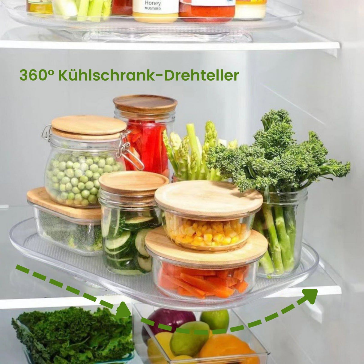 Kühlschrank-Drehteller Drehplatte Aufbewahrungs-Tablett Organizer