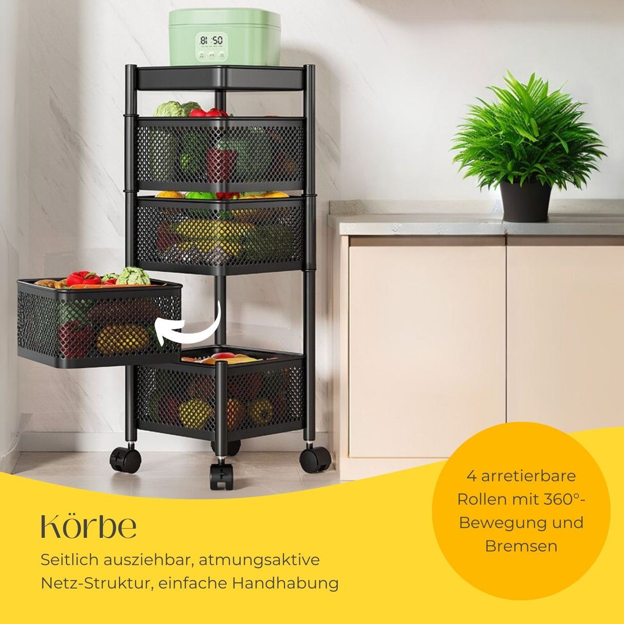 Organizer Küchenwagen Rollwagen Servierwagen Aufbewahrungsregal