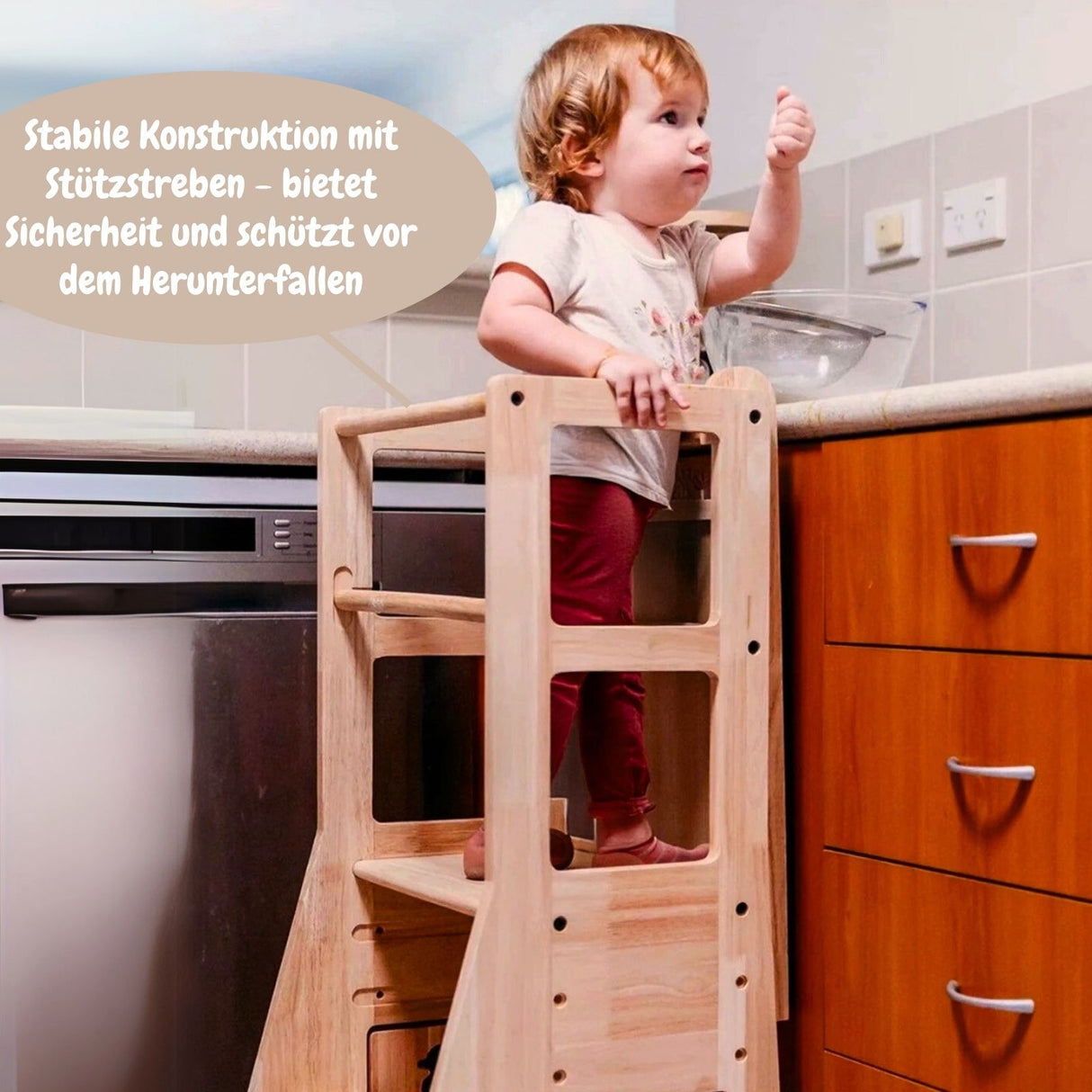 Kinder Holz-Lernturm mit Hocker und Zeichenbrett