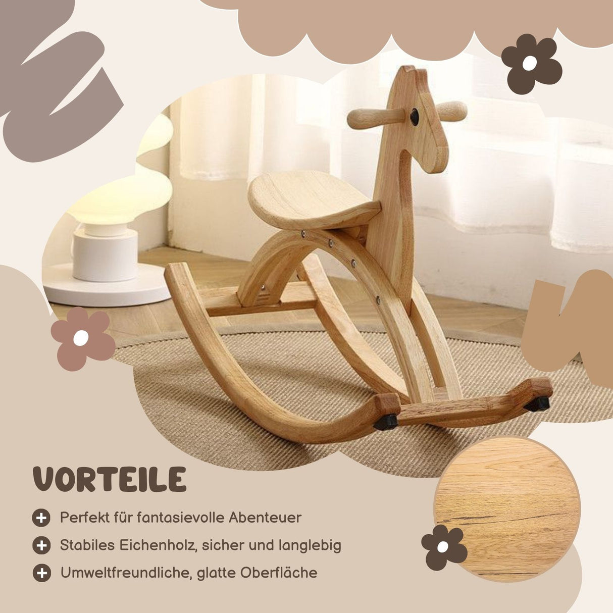 Schaukelpferd Holzpferd Kinderspielzeug Spielzeugpferd Holzspielzeug