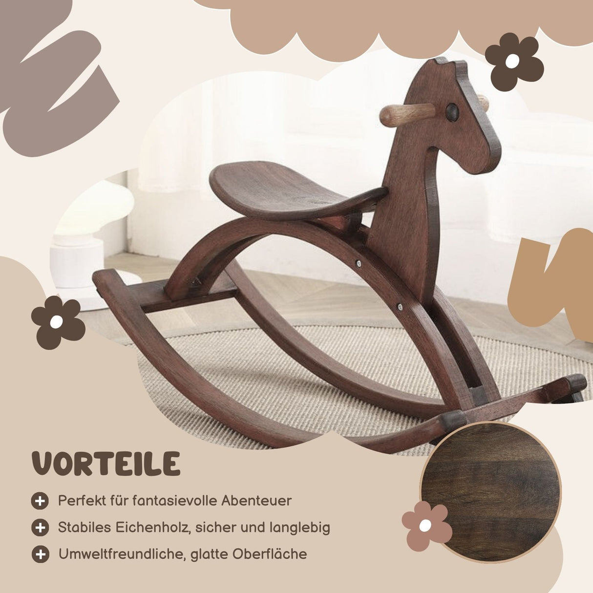 Spielzeugpferd Kinderspielzeug Schaukelpferd Holzpferd Holzspielzeug