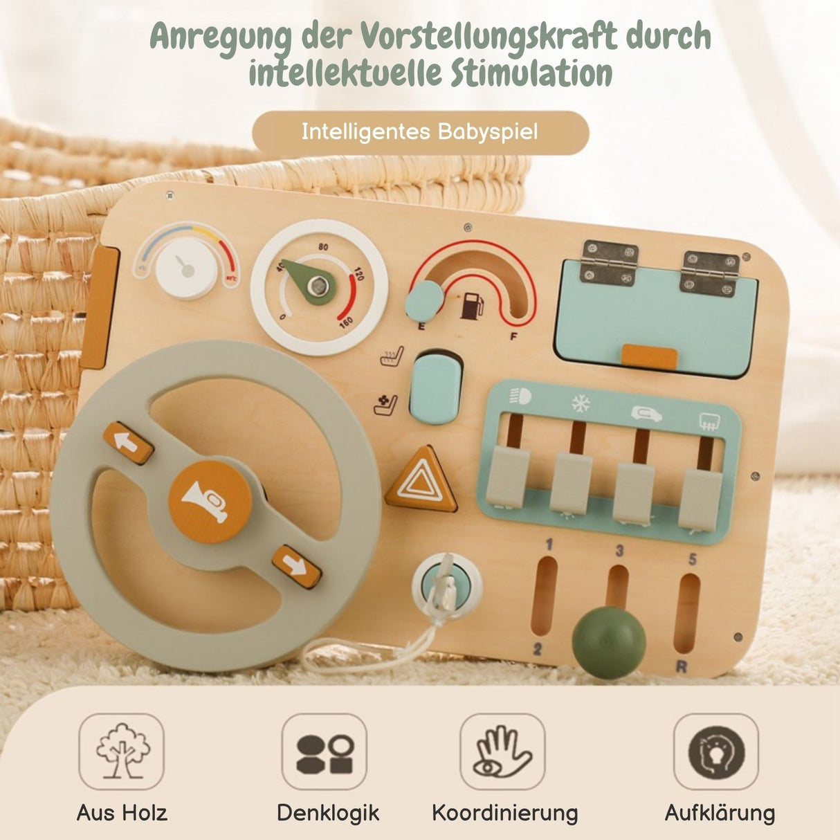 Auto-Holzspielbrett für Kinder Fahr-Simulation Lernspielzeug Kinderspielzeug