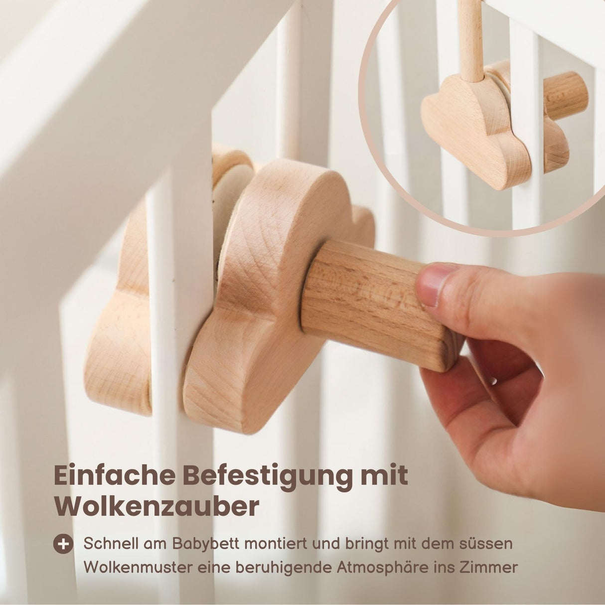Mobile Halterung Babybett Wolken Glockenhalter Spieluhr Arm