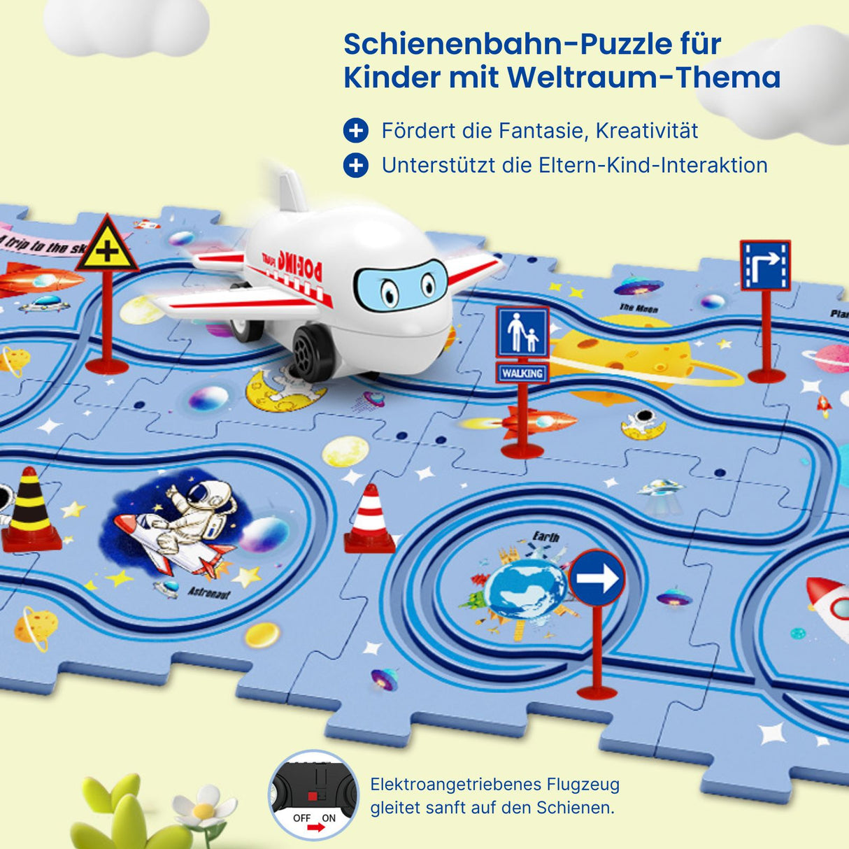 Kinderspielzeug Lernspielzeug Elektrisches Schienenbahn-Puzzle für Kinder