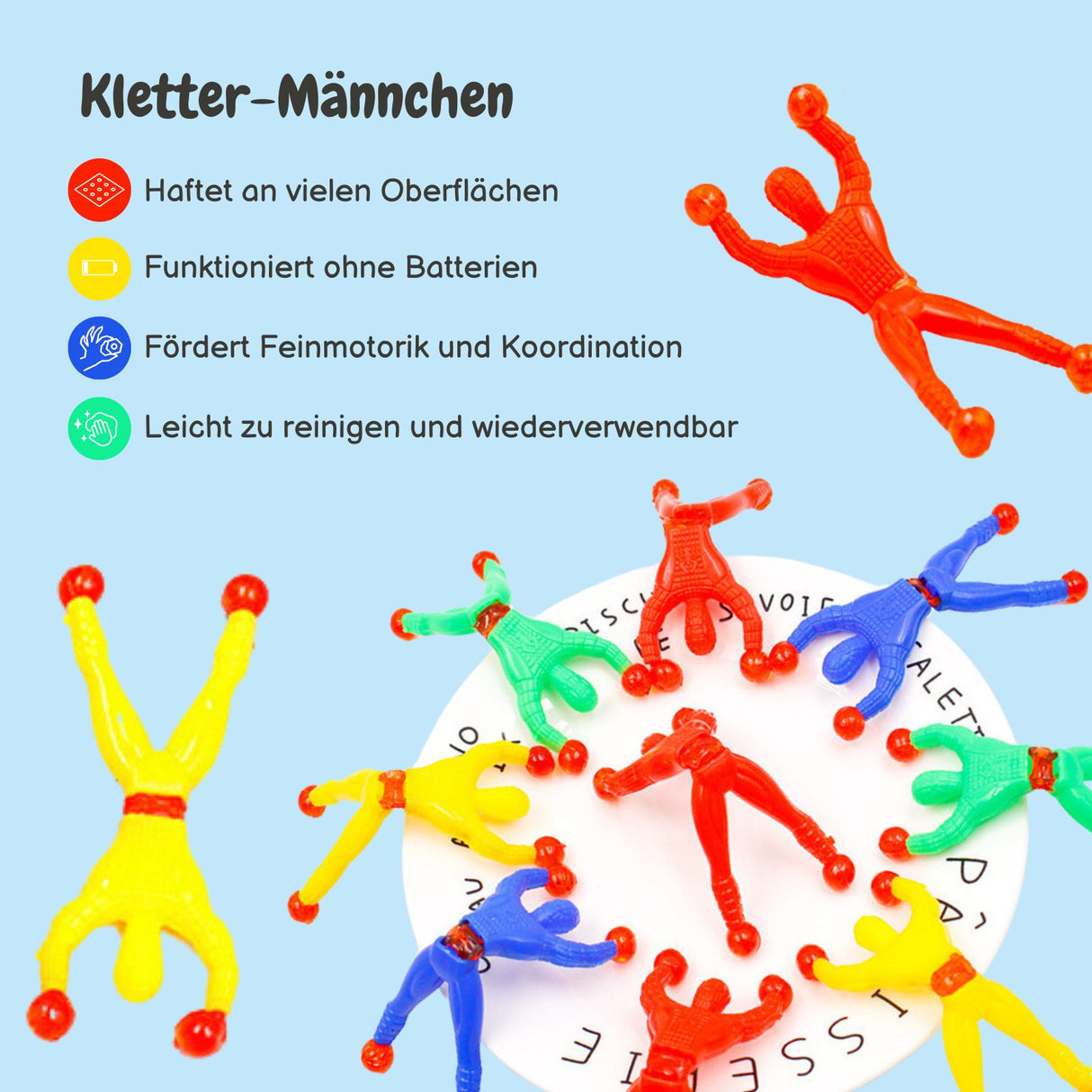 Klebe-Spielzeug Kletter-Männchen Wand-Kletterer Fensterläufer Sticky Toy