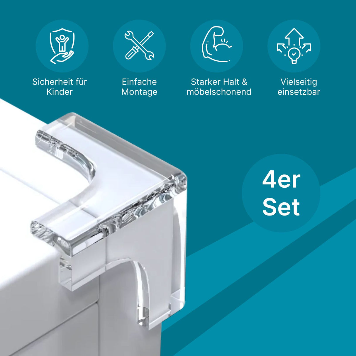 Kindersicherung Ecken Eckenschutz Kantenschutz 4er Set