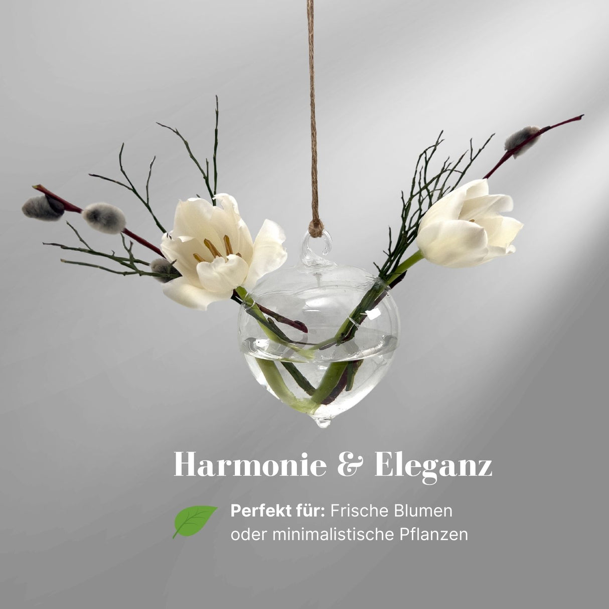 Hängende Glasvase Zwiebelform Blumenvase Vase Dekoration