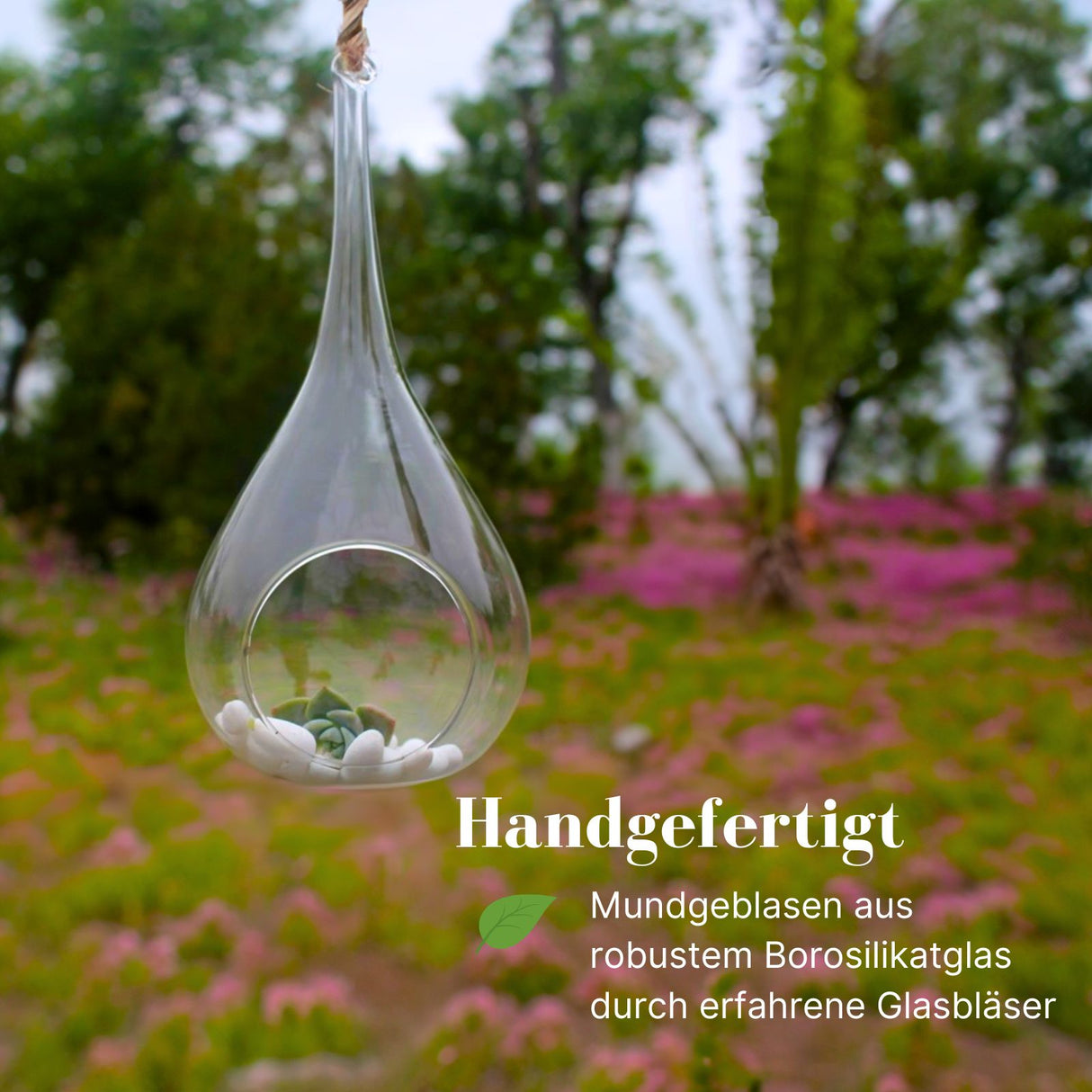Hängende Glasvase Regentropfenform Setzlingvase Vase Dekoration
