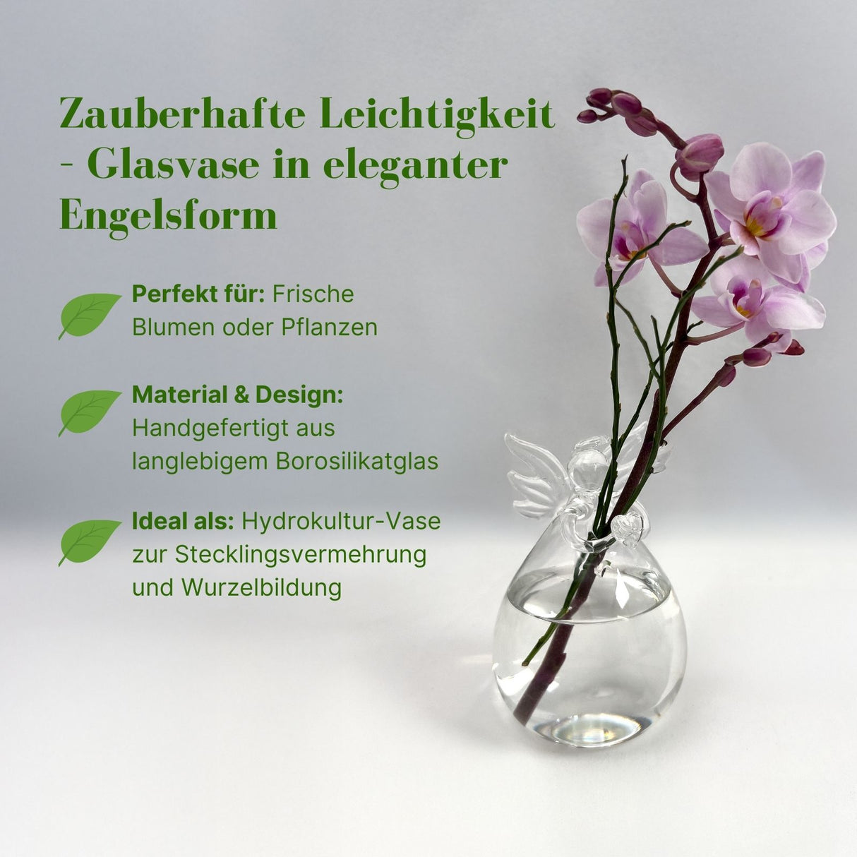 Stehende Glasvase Engelform Blumenvase Vase Dekoration