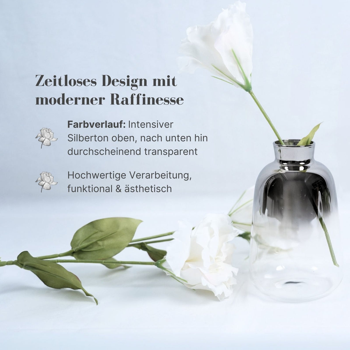 Ziervase Glasvase Dekovase Blumenvase Tischvase Designvase