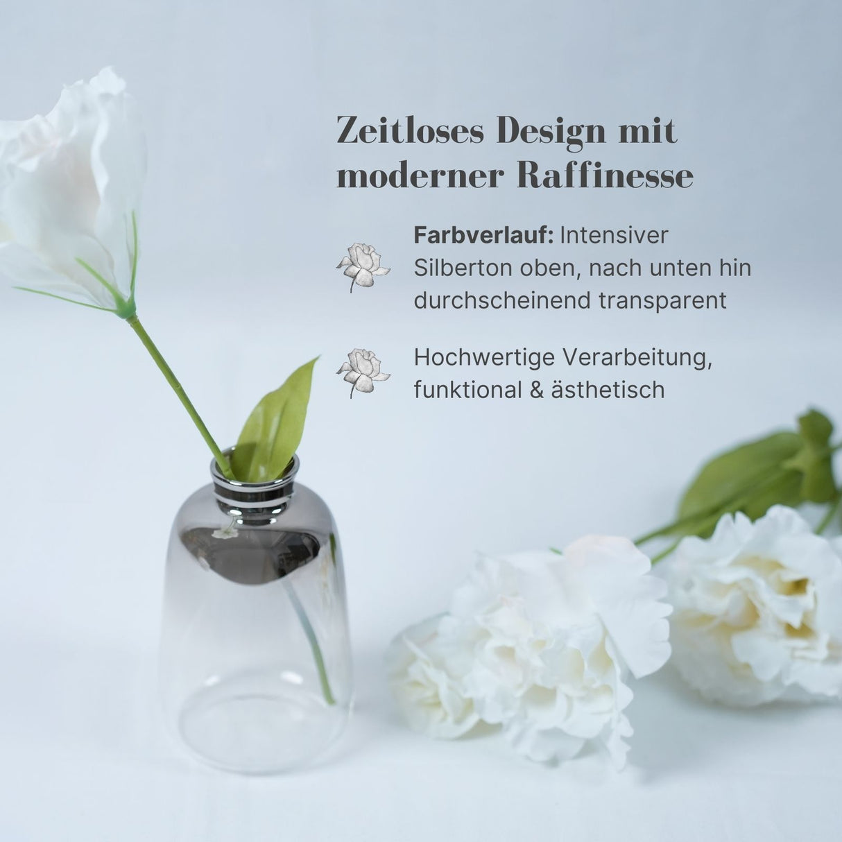 Designvase Ziervase Glasvase Dekovase Blumenvase Tischvase