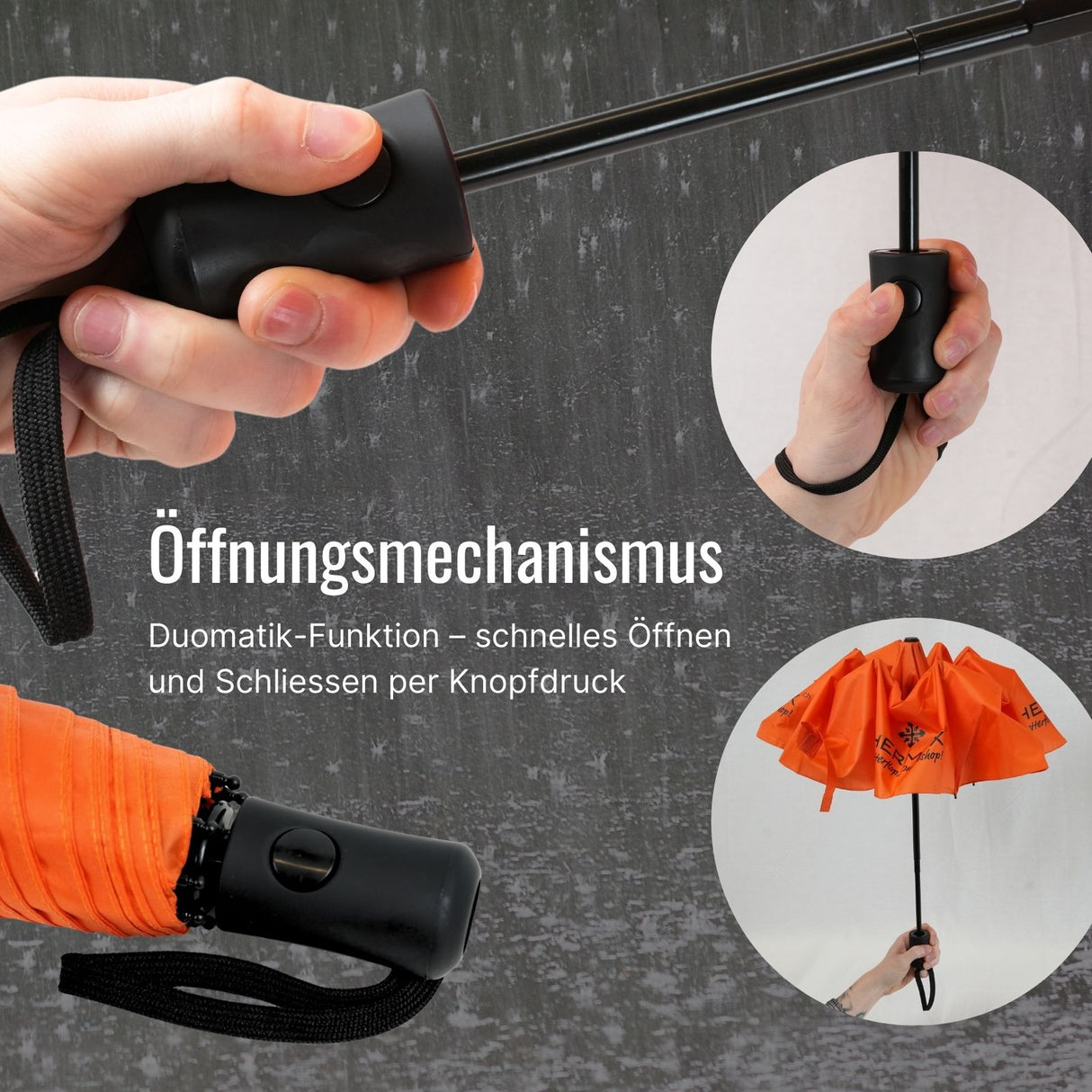 Regenschirm Hermex Reise-Schirm faltbarer Regenschirm