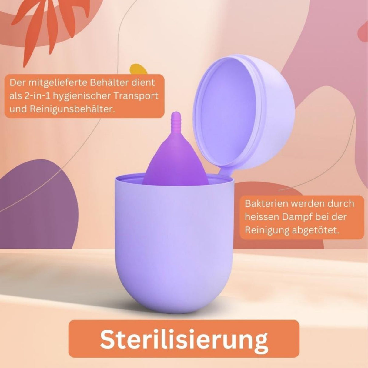 Menstruationstasse + Sterilisator Grösse XS Periodenbecher Menstasse