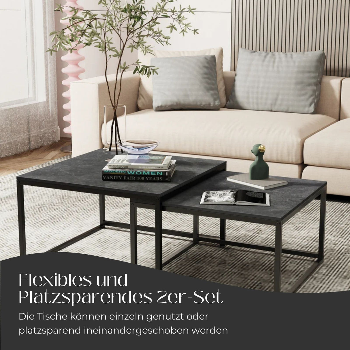 2er Set Wohnzimmertisch Couchtisch Beistelltisch Satztisch Kaffeetisch