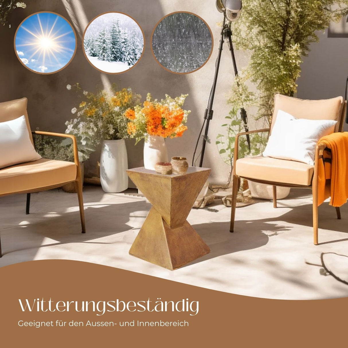 Outdoor-Tisch Gartentisch Akzenttisch Beistelltisch Dekotisch