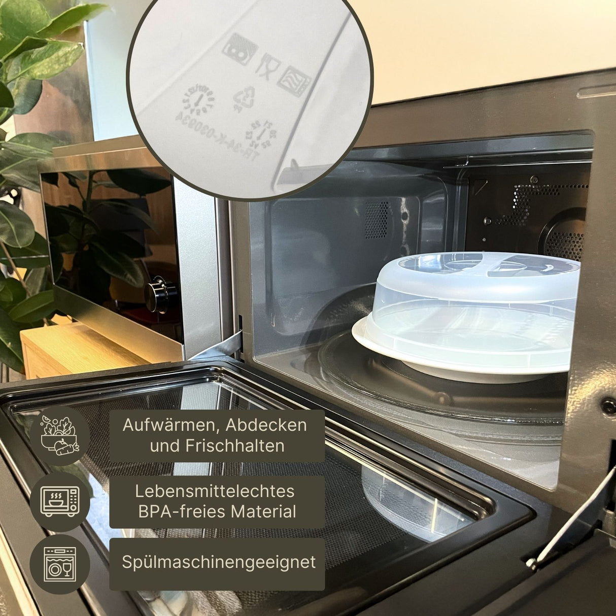 Mikrowellenhaube mit Haken Mikrowellen-Abdeckung Mikrowellendeckel