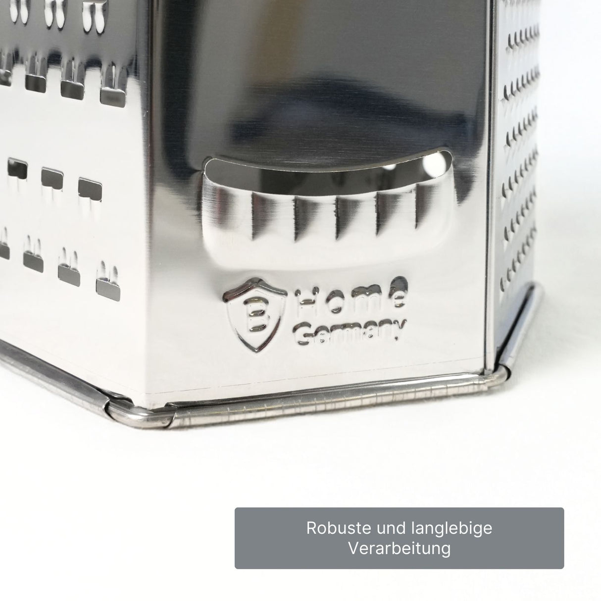 XL Edelstahl-Küchenreibe Standreibe Gemüsereibe Sechskantreibe Handreibe