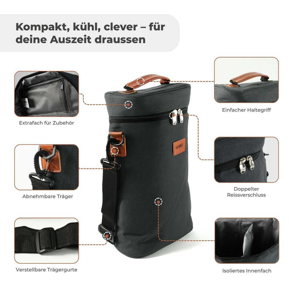 Weinkühltasche Flaschenkühler Aufbewahrungstasche Kühltasche