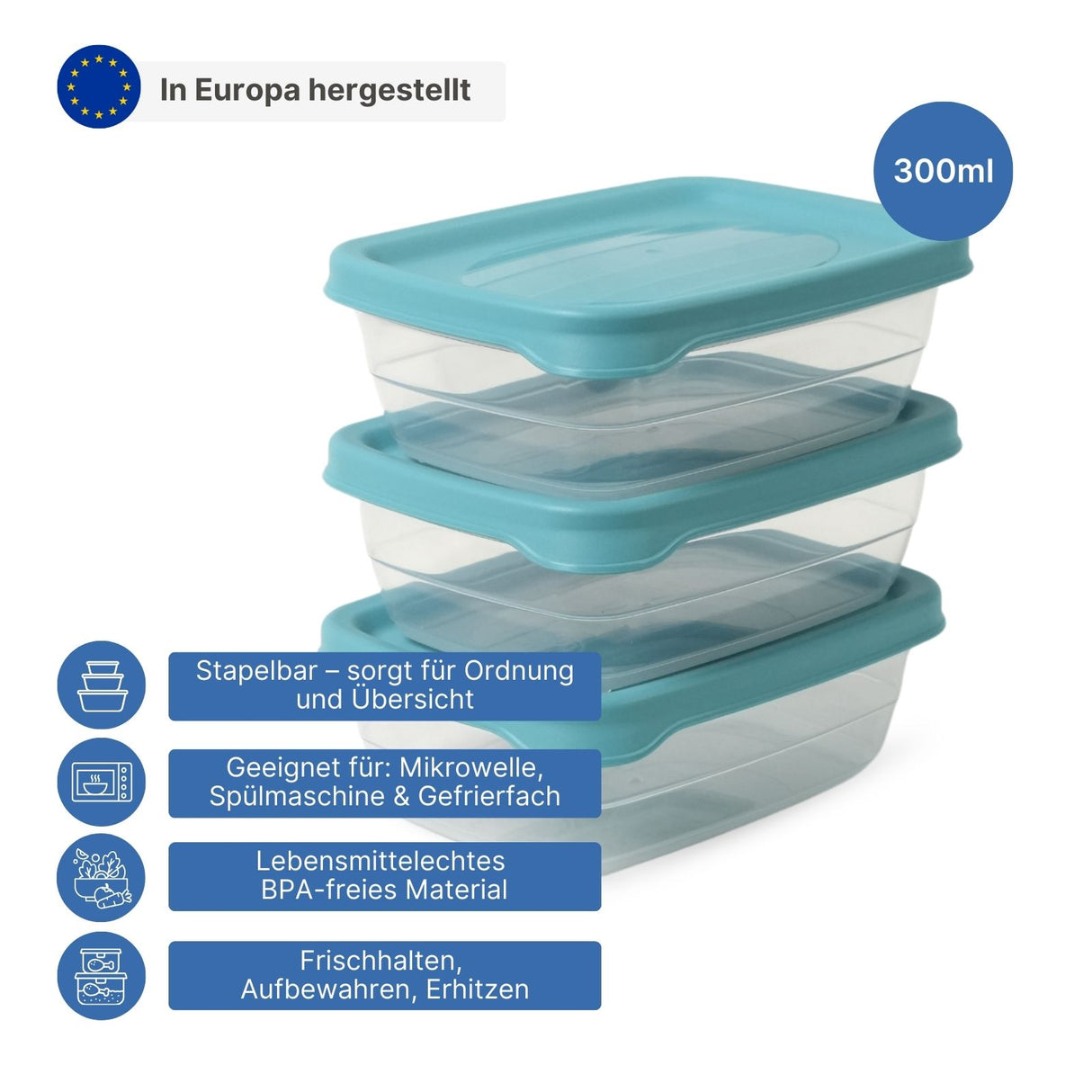 3er-Set Aufbewahrungsdosen Stapeldosen Vorratsdosen Frischhaltedosen