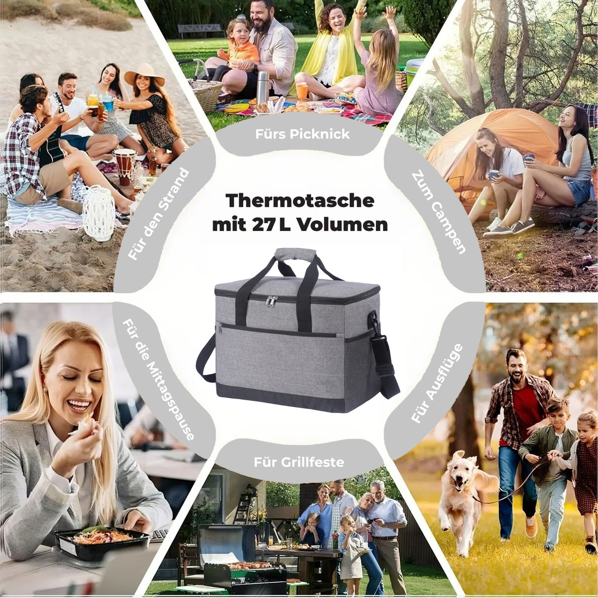Kühltasche Lunch Bag Picknicktasche Isoliertasche Thermotasche
