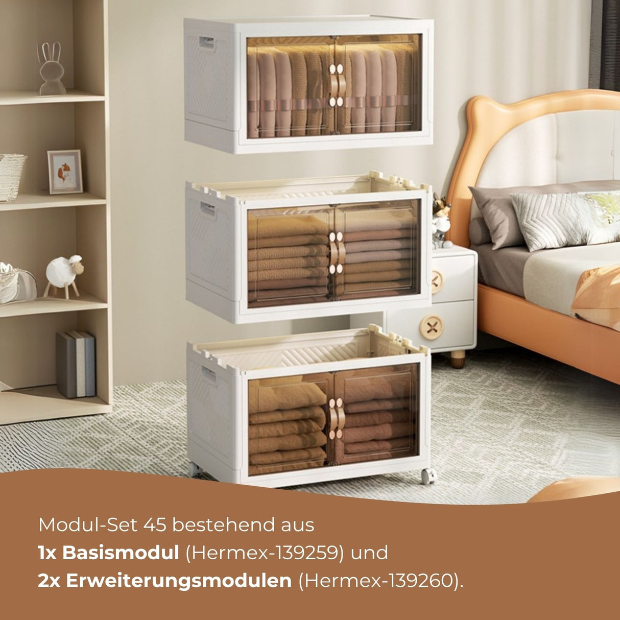 Modul-Set 45 Vorratsschrank Faltbox 1 Basis 2 Erweiterungen