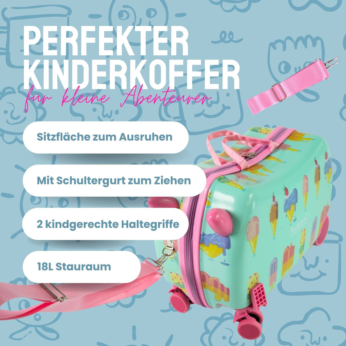 Kinderkoffer Reisegepäck Hartschalenkoffer Kindertrolley Koffer
