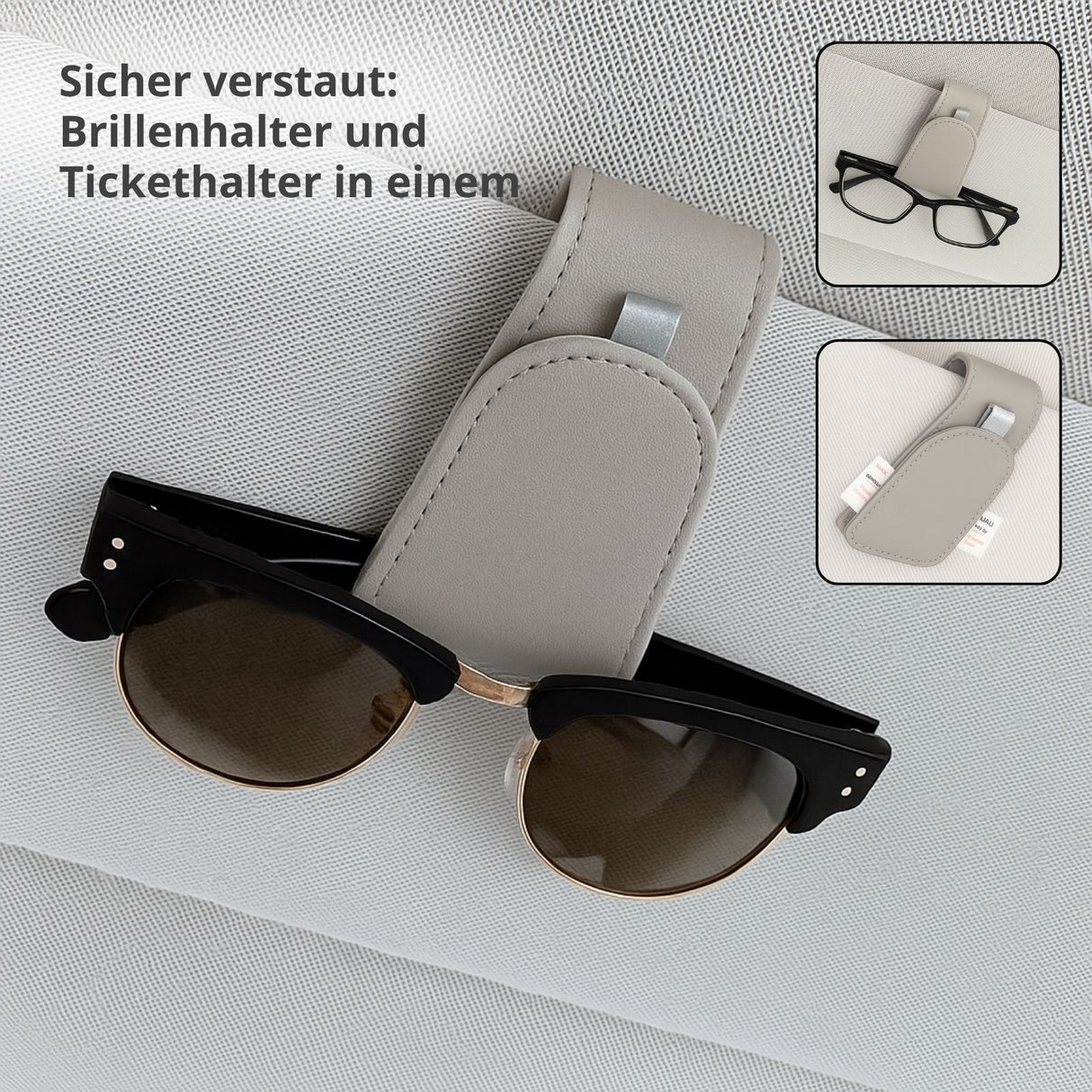 Brillenablage fürs Auto Sonnenbrillenhalter Sonnenblende-Clip Etui