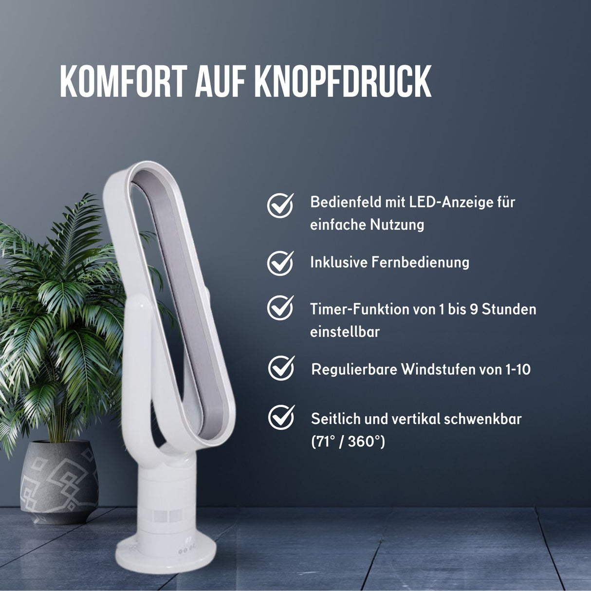 Rotierender Turmventilator Standventilator Säulenventilator Ventilator