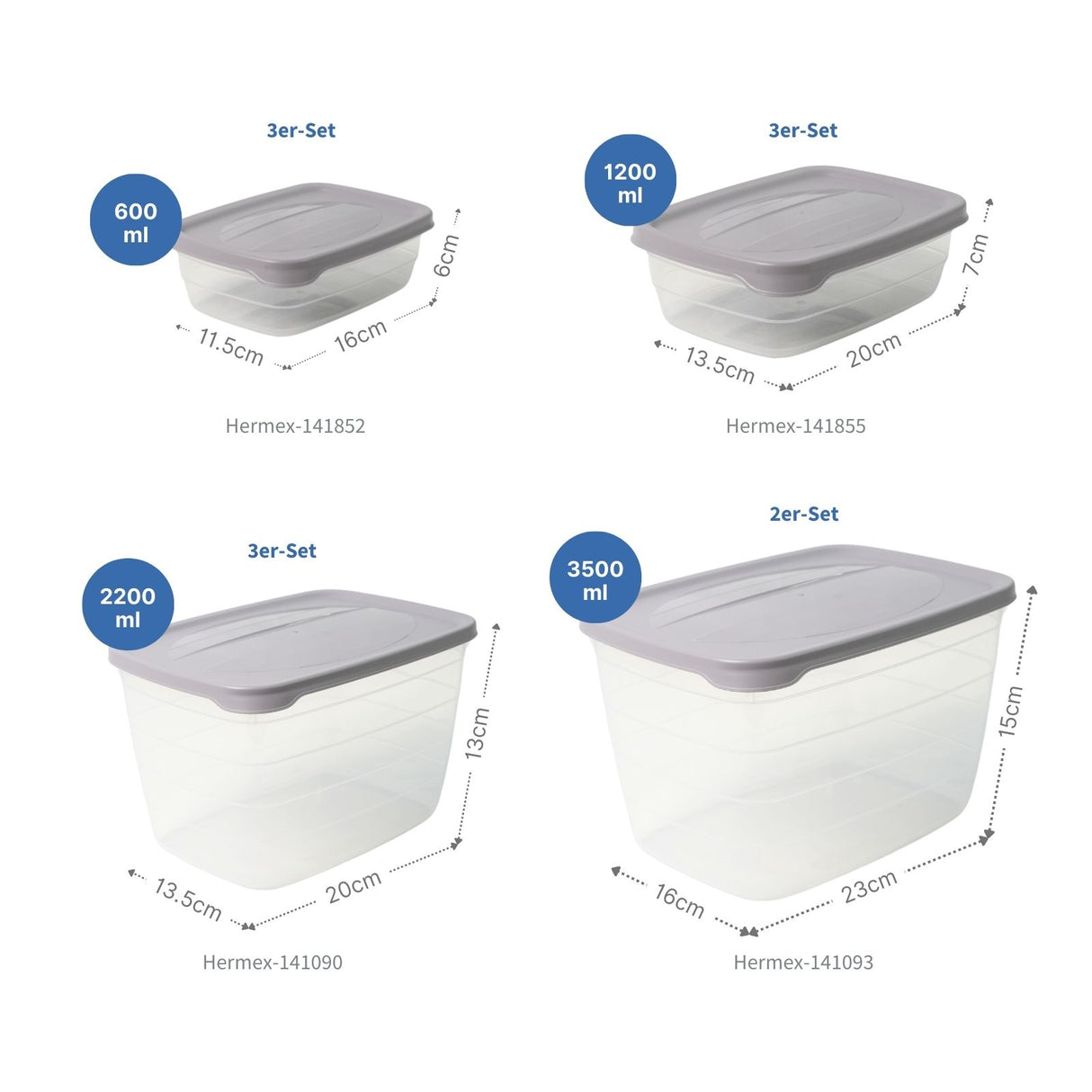 11-tlg. Frischhaltedosen-Set Gefrierdosen Meal-Prep-Dosen Vorratsdosen