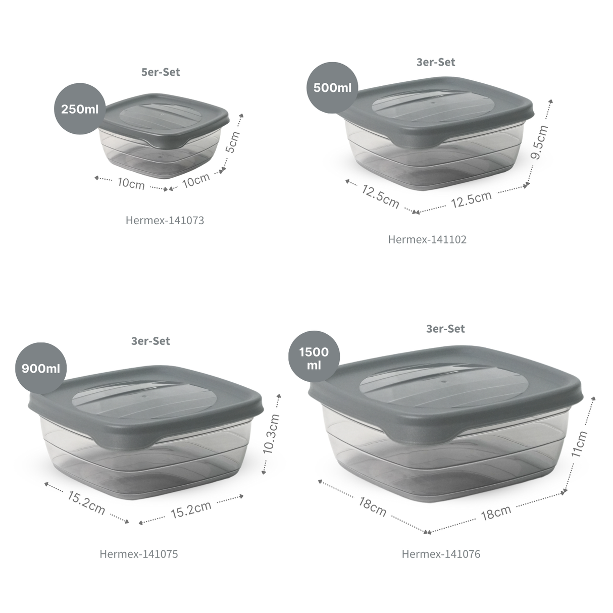14-tlg. Frischhaltedosen-Set Vorratsdosen Meal-Prep-Dosen Gefrierdosen