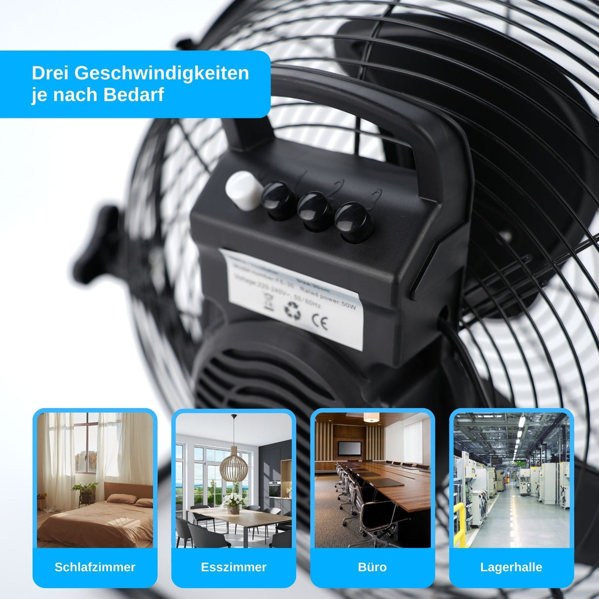 Bodenventilator Standventilator Tischventilator Gebläse Ventilator