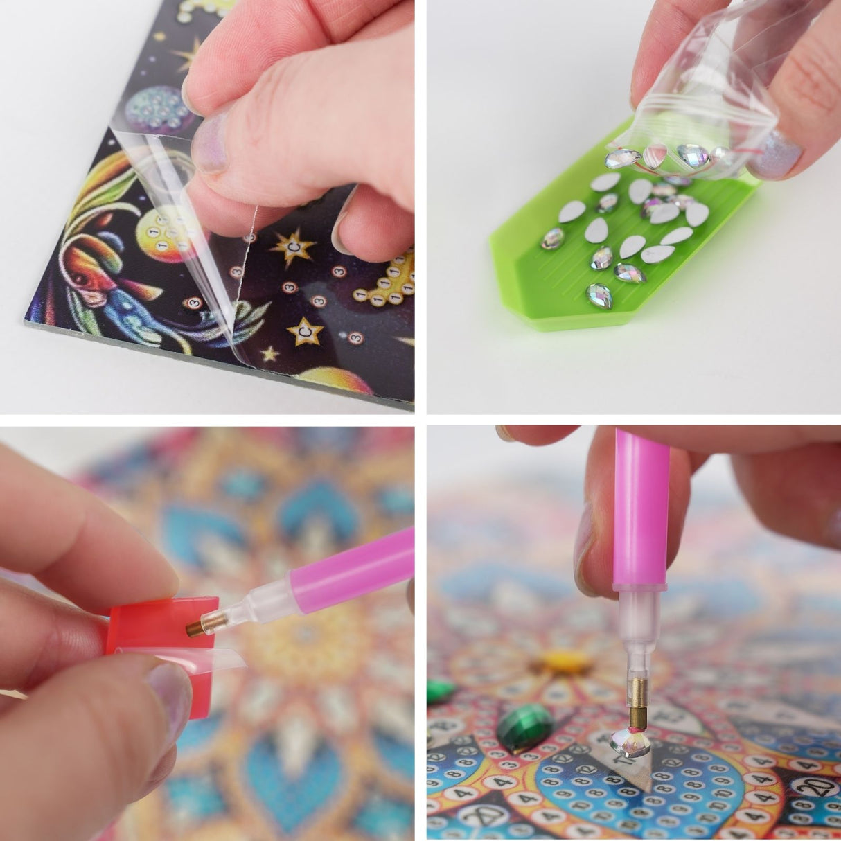 Diamond Painting Serviertablett Sonne Mond Holztablett Servierplatte